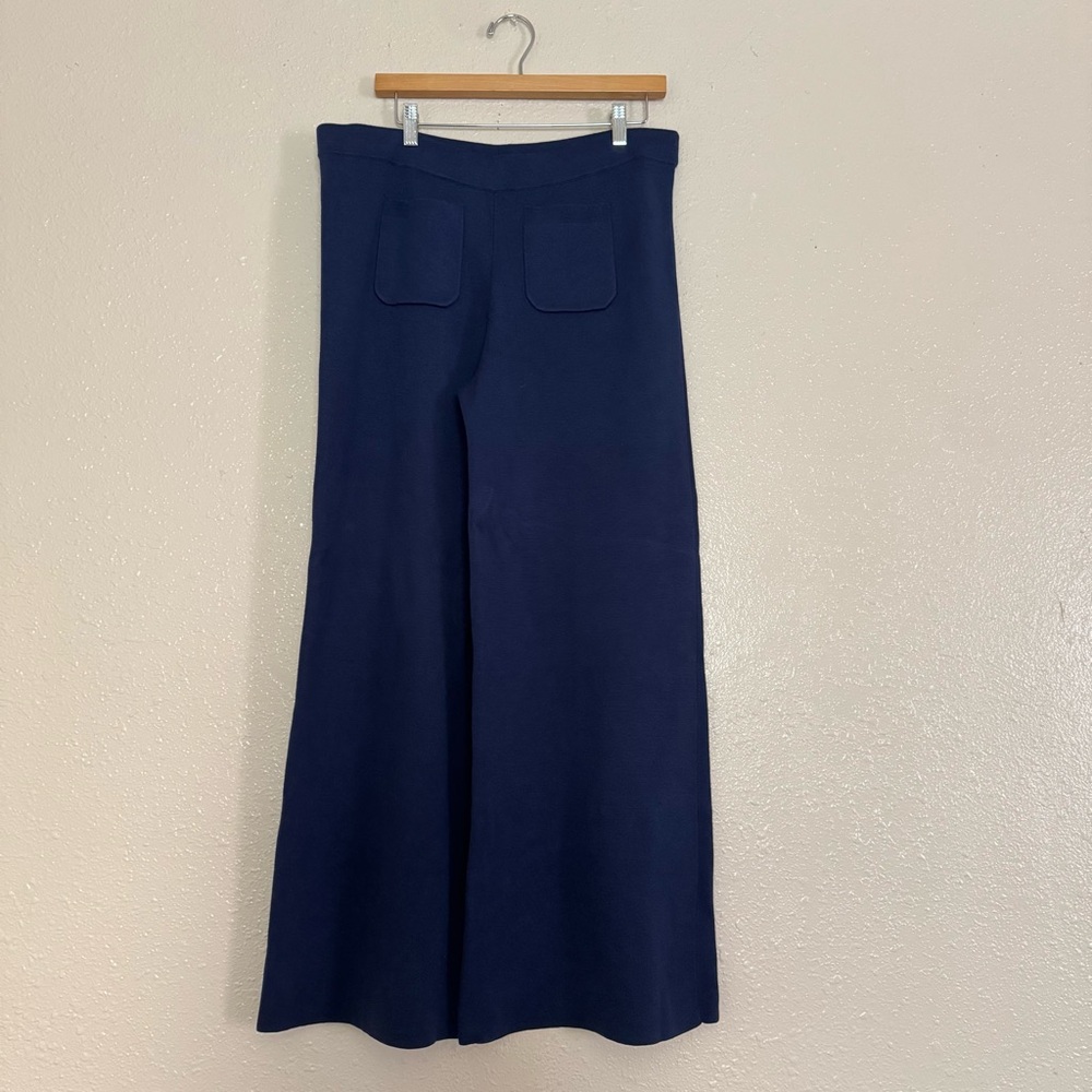 J. Crew Navy Blue Wide Leg Knit Pull On Pants